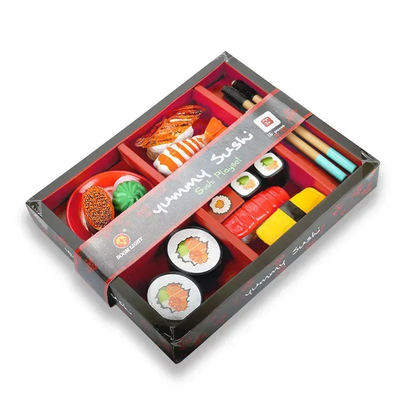 [Funny] Play house toys simulation food sushi salmon caviar sets kitchen cooking toy kids baby gift