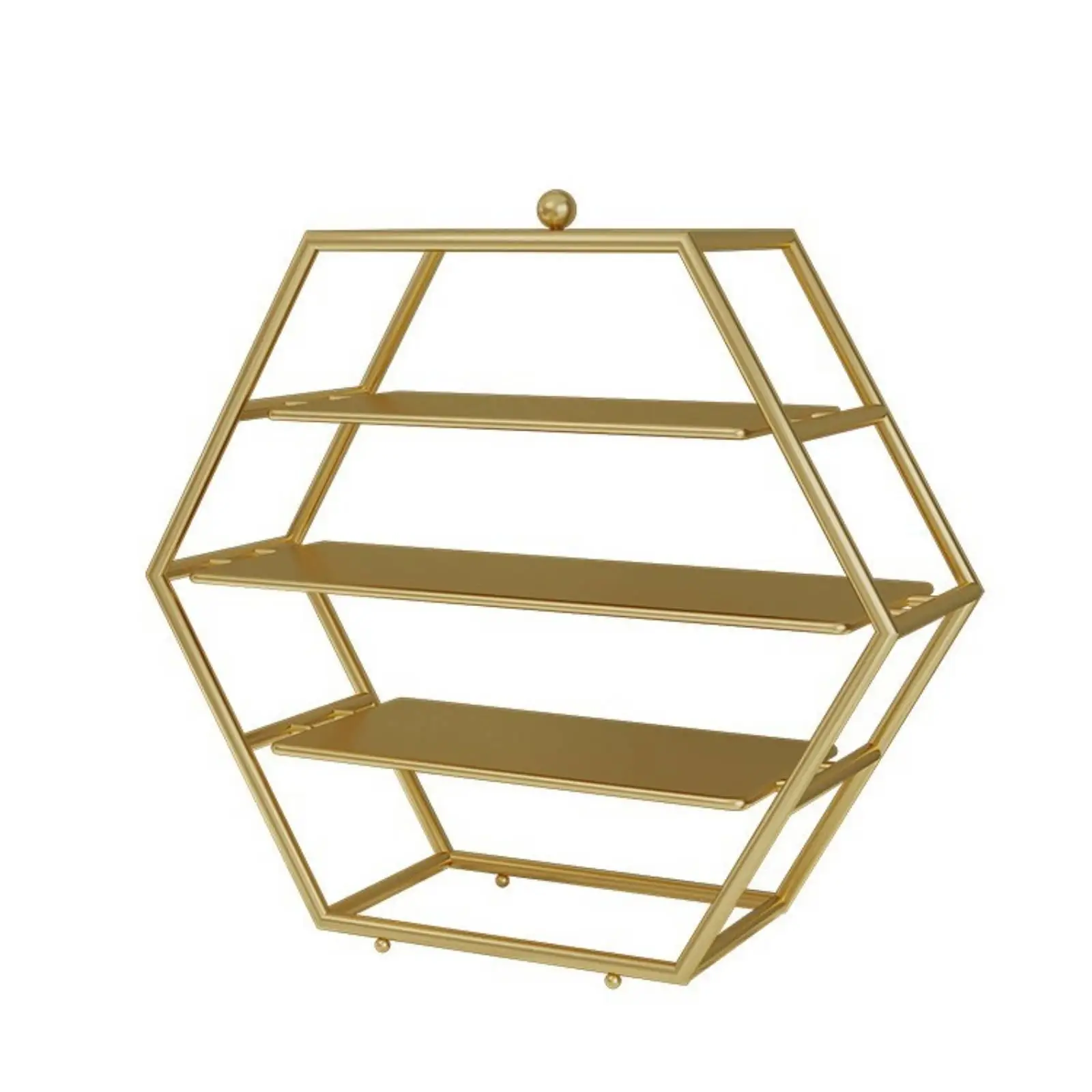 Hexagonal Display Rack Modern 3-Tier Display Shelf Elegant for Parties, Brides