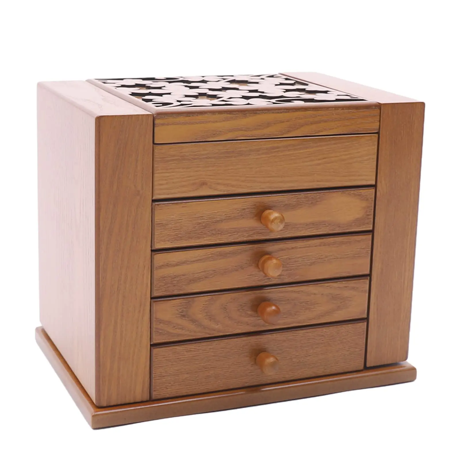

Jewelry Boxes for Women Vintage Wooden Jewelry Box with Mirror 5 Tier Jewelry Organizer Box with 4 Drawers Rustic Wooden Jewel