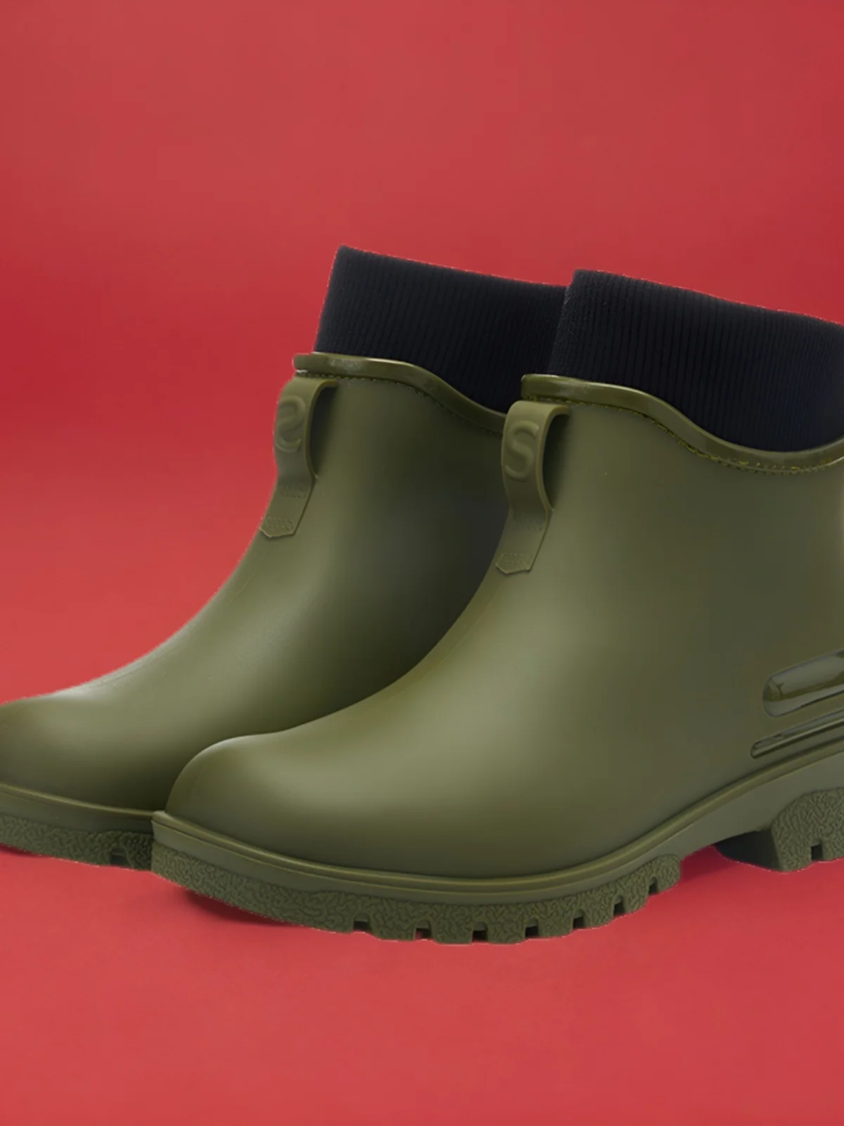 

Водонепроницаемые резиновые сапоги на подкладке Fce, мужские кухонные сапоги без шнуровки для пар, молодежный и средний возраст, подходящий пластик