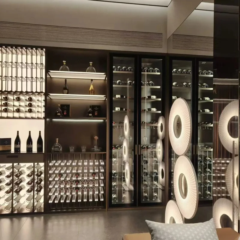 custom.Luxurious Modern Solid Wood Wine Cabinet with Display Features Holds up to 4 Stemware Home & Commercial Use