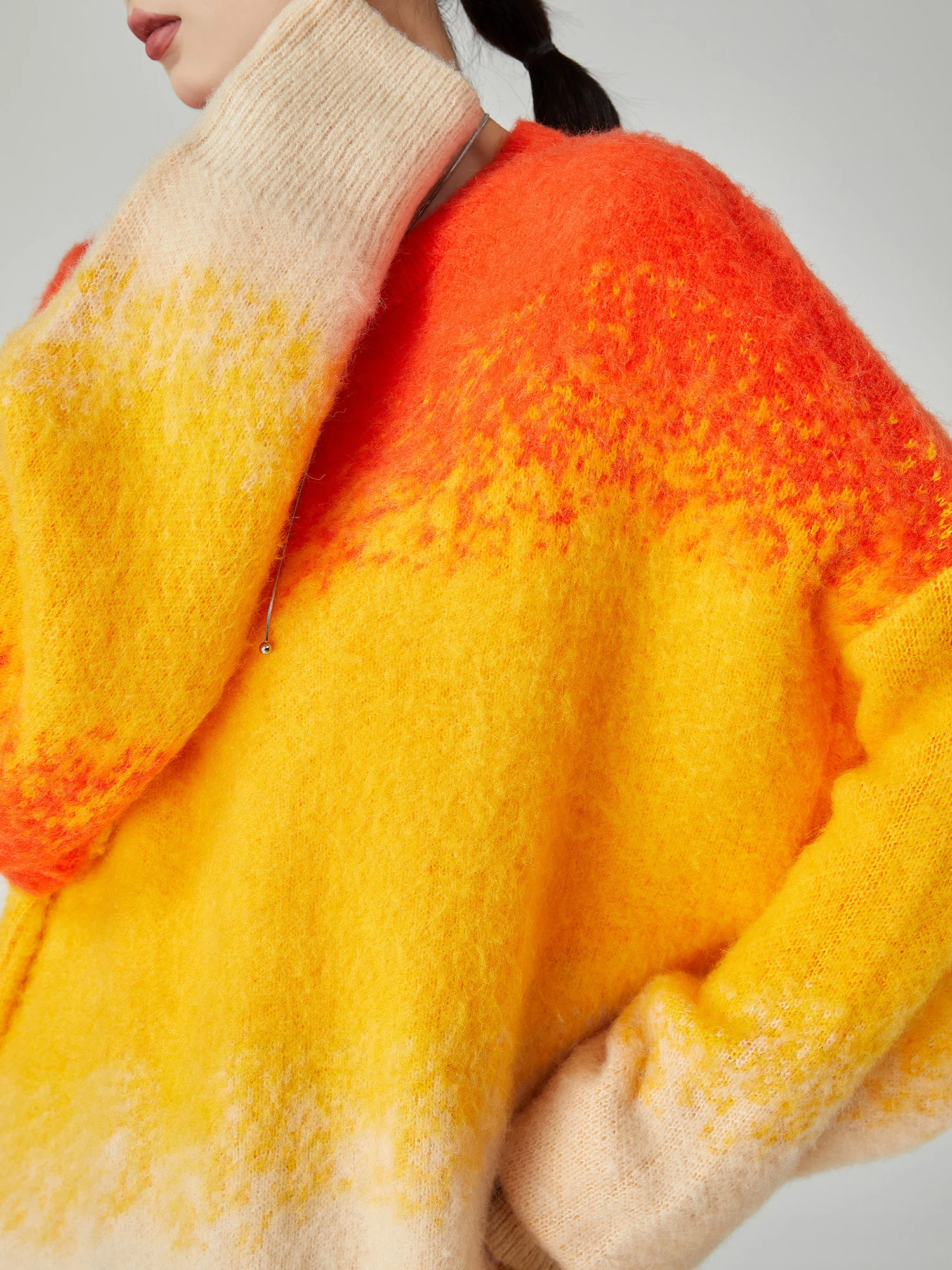 

Оранжевый вязаный свитер Camere для женщин, свободный крой, премиум-качество, весна 2025, новинка, для повседневной носки