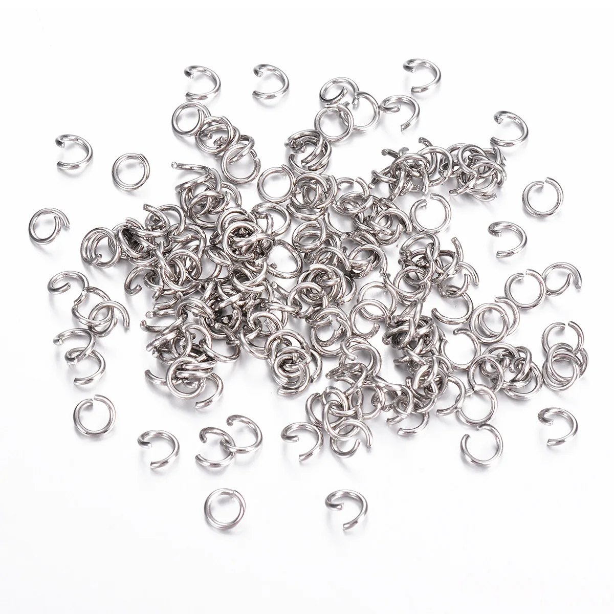 4mm 5mm 6mm 8mm 9mm 10mm Open Jump Rings Stainless Steel  O Ring Connectors Bulks for DIY Craft Jewelry Making Findings