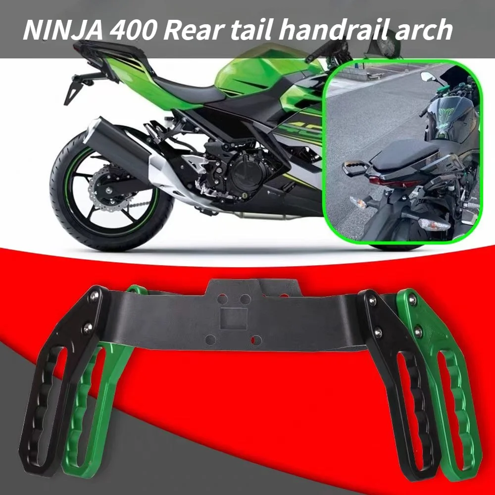 

For Kawasaki NINJA400 Z400 2018-2025 Motorcycle Armrest Thickened Rear Passenger Handle CNC Handrail Tail Bracket Rear Handrail