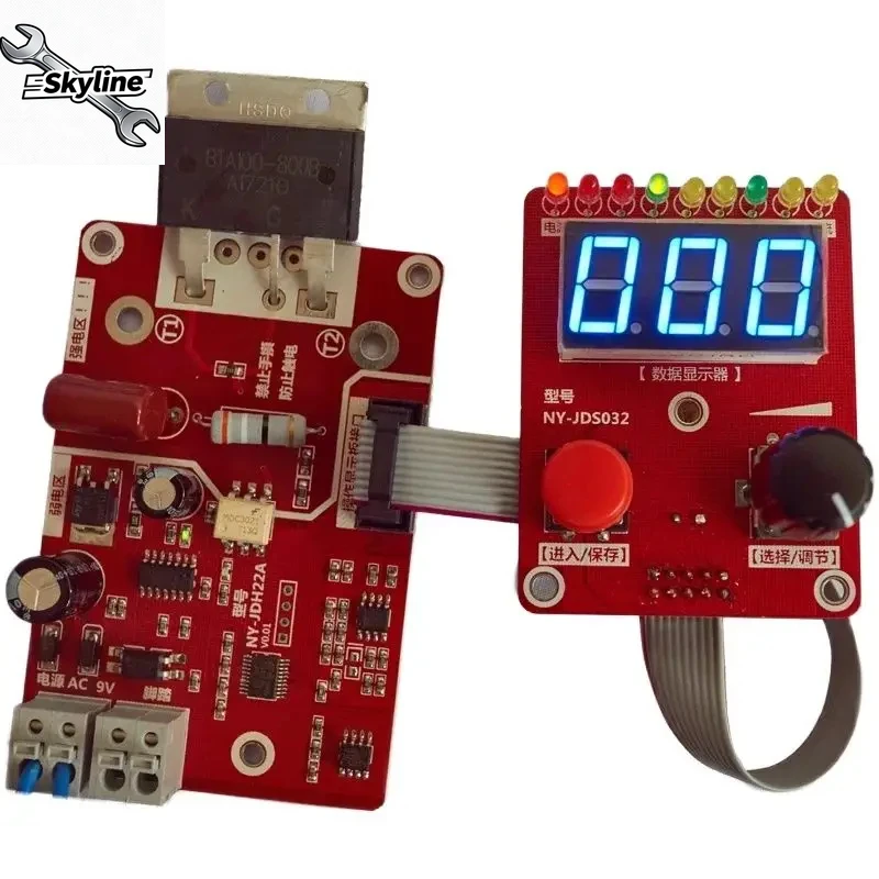 NY-D02 Double Pulse Encoder Spot Welding Machine Time Current Controller Control Panel Board Adjustable Digital Display