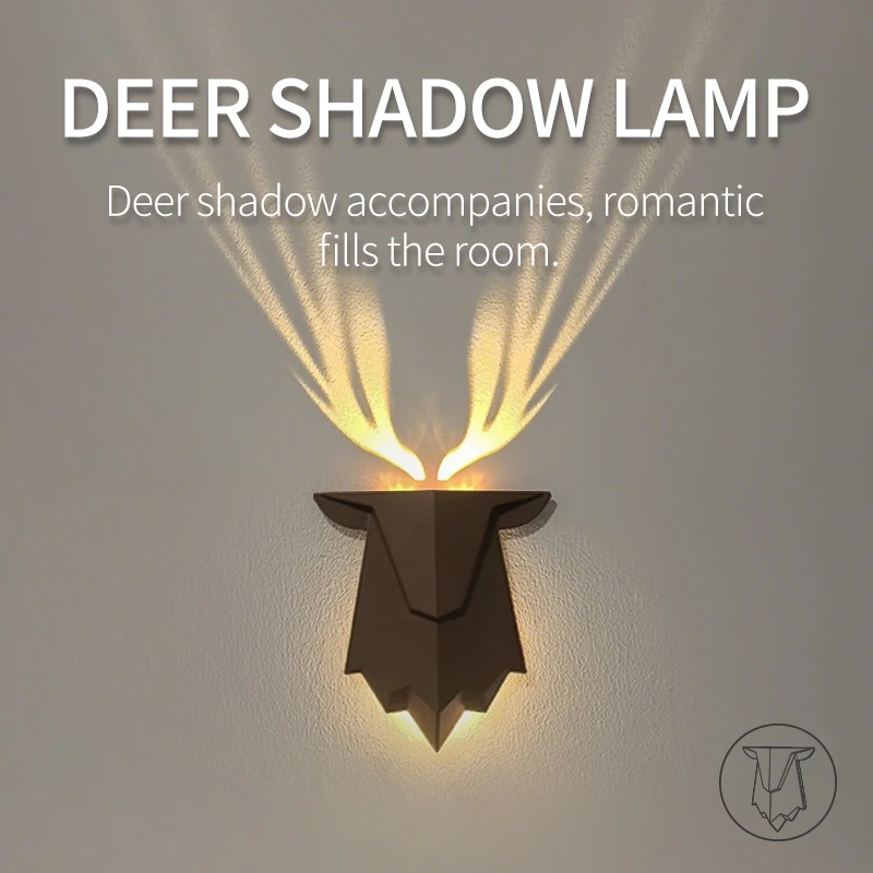 

Deer Antler Projection LED Wall Lamp Remote Control Dimmable Timer Night Light Halloween Christmas Party Decoration Lights