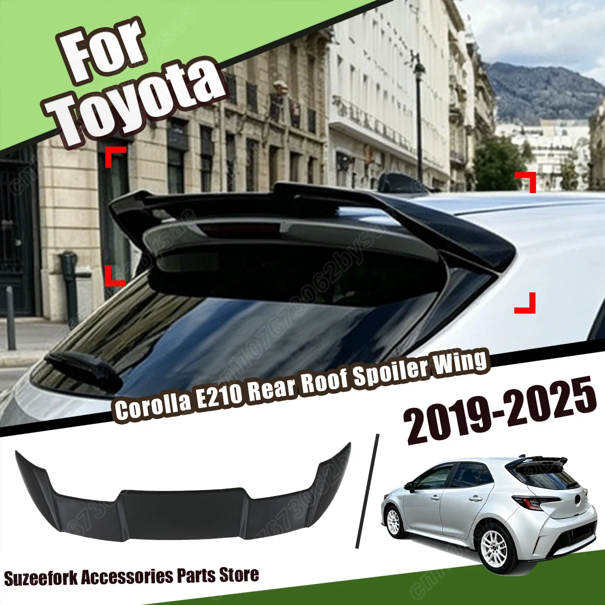 

For Toyota Corolla E210 2019 2020 2021 2022 2023 2024 2025 Rear Roof Spoiler Wing Car Rear Splitter Body Modification Kit