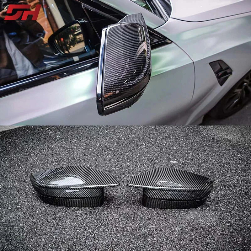 Car Carbon Fiber Paste Horn Mirror for BMW M3 G80/M4 G82 G83 2021-2023 Left Hand Drive