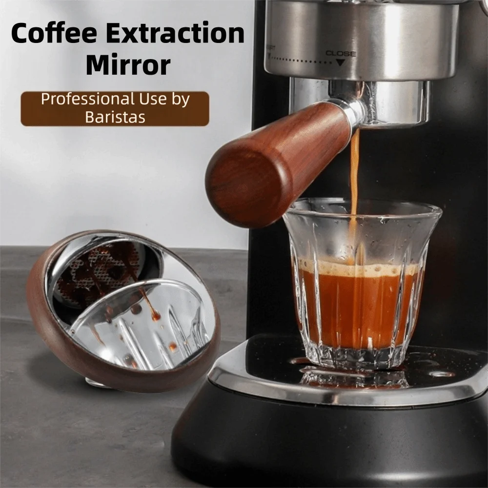 

Magnetic Monitoring Coffee Reflective Mirror Reflective Mirror Wooden Base Flow Rate Observation Espresso Mirror Home Barista