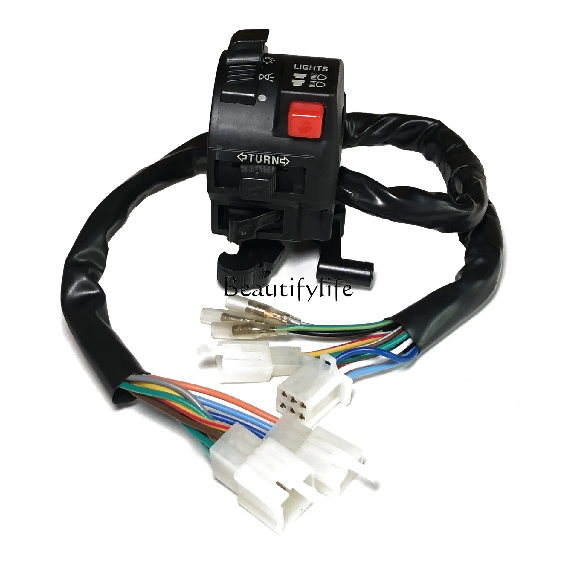 

Curved beam motorcycle TBT110 left hand handle switch horn steering button handle assembly accessories