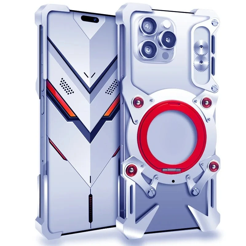 

Suitable for iPhone Apple small screen pro series mobile phone case trendy personality anti-drop metal rotating bracket