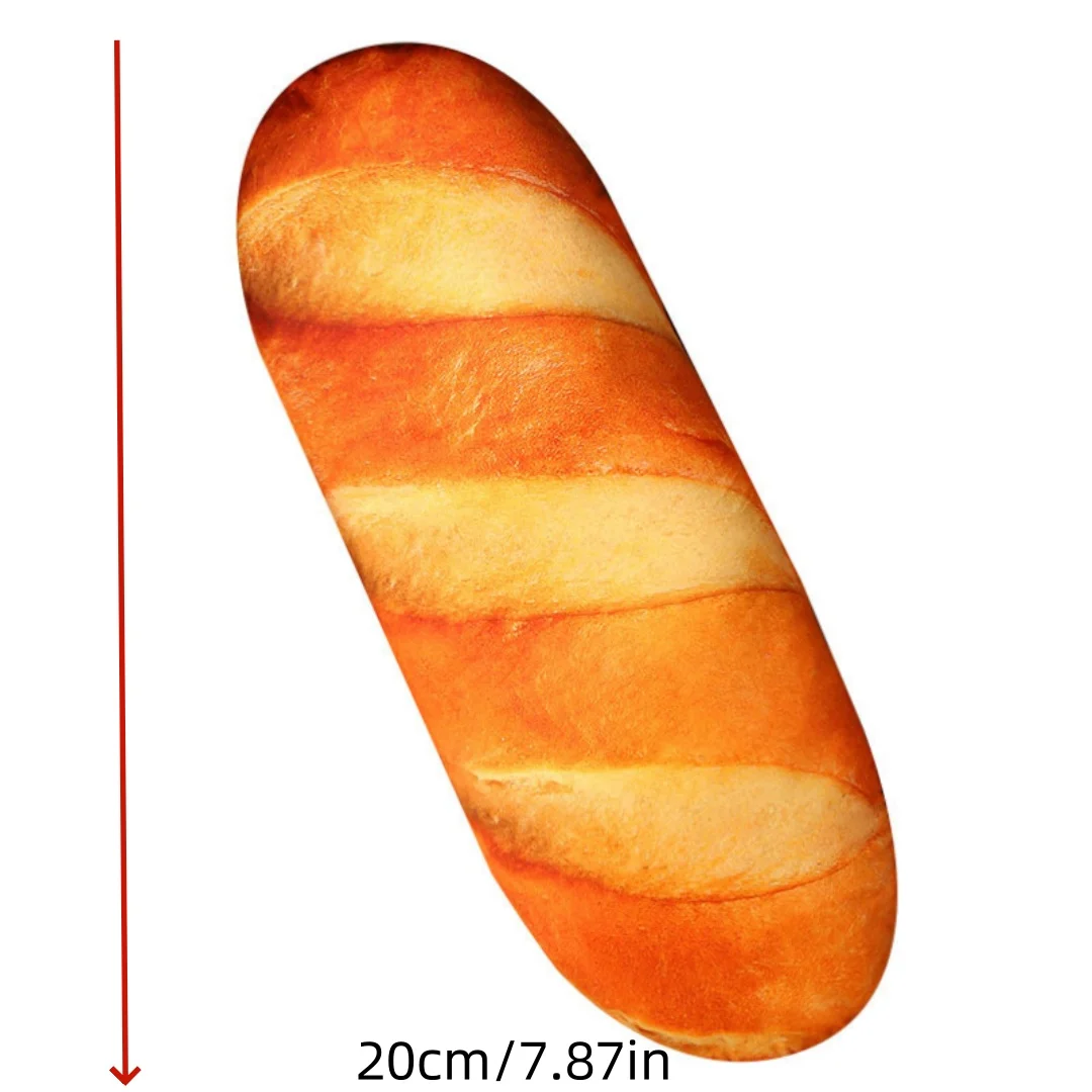 1pc 20cm/7.87インチロングバターブレッドスロー枕、クリエイティブで面白いバゲット、トースト、ぬいぐるみ、クッション、プリントパン