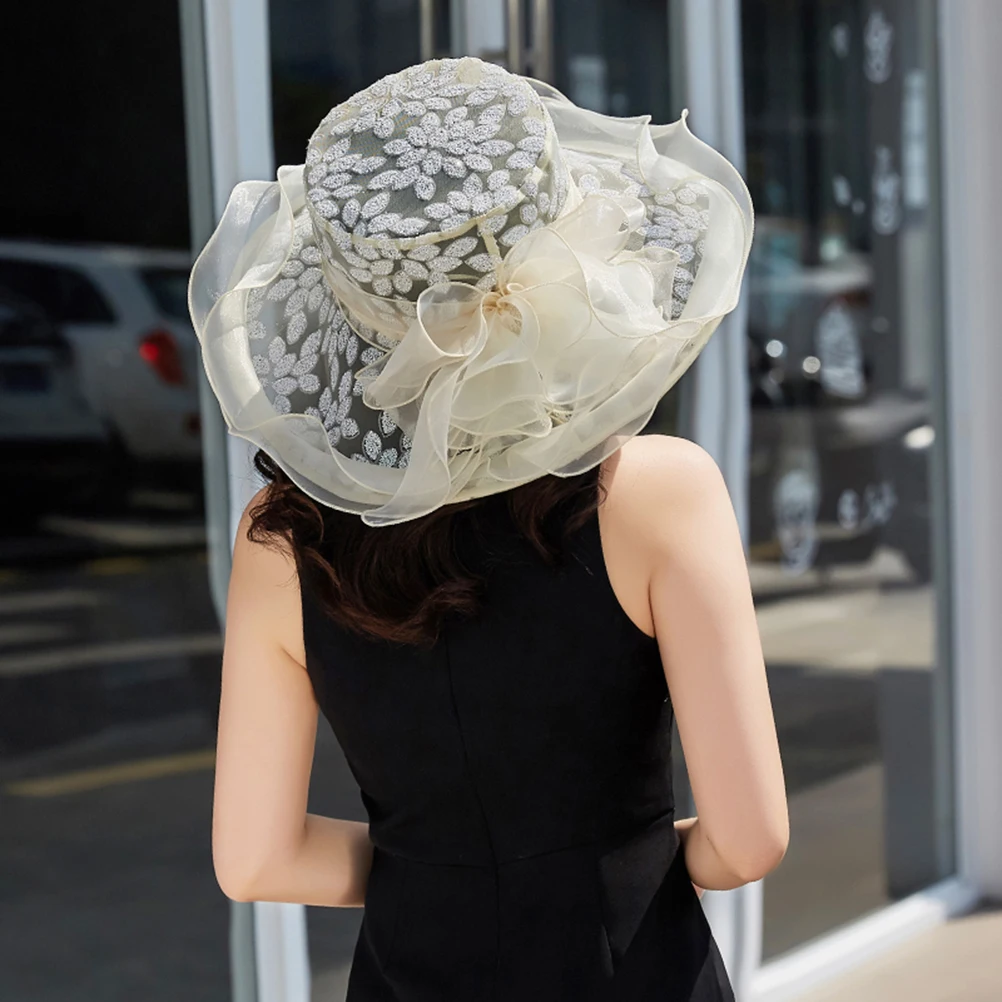 

Bloomy Sun Hat Lightweight Durable Wide Brim Ladies Beach Travel Vacation Floppy Hat Gardening Tourism Summer Camp Honeymoon
