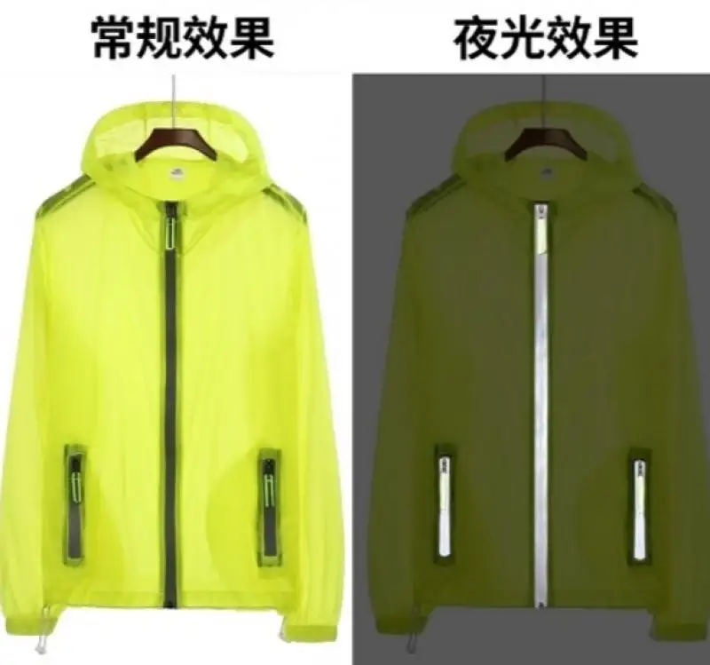 Female Windbreaker Solid Outwear Outdoors 4Xl 5Xl 6Xl 7Xl Women Hooded Summer Sunscreen Basic Jacket Transparent