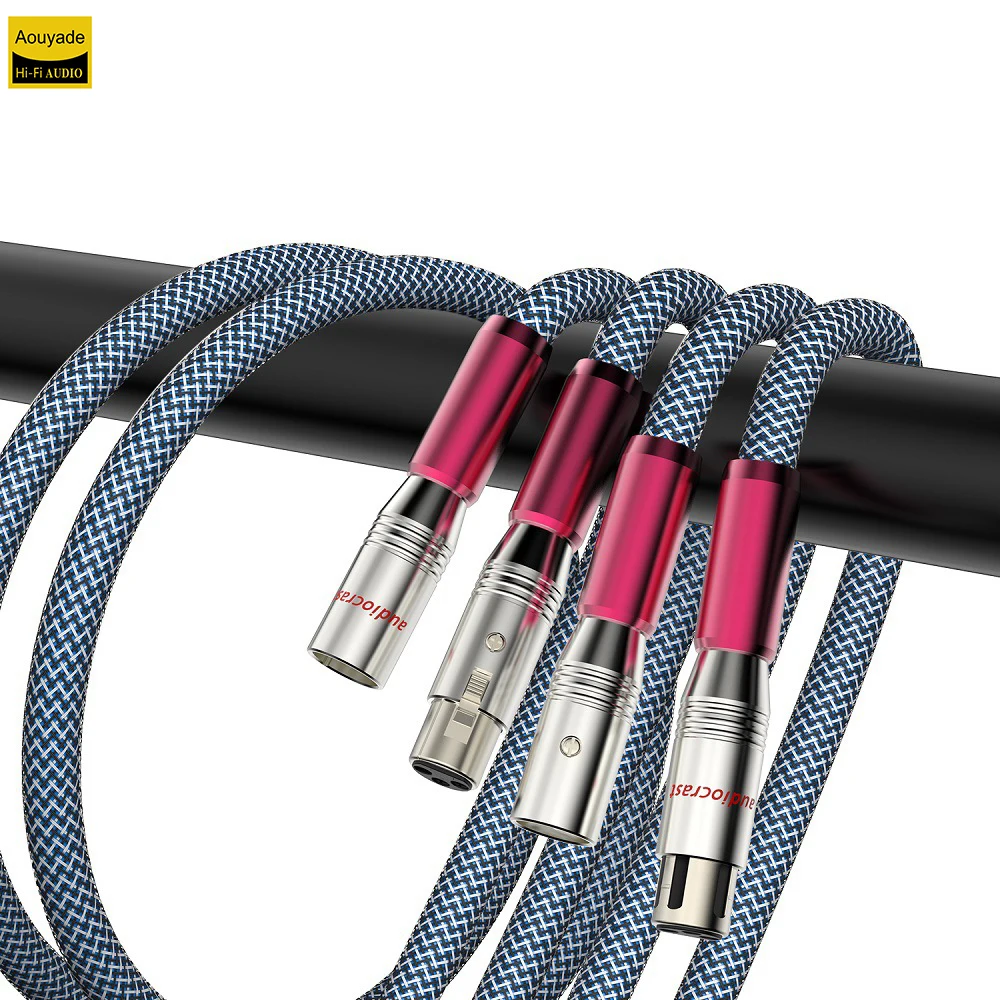 Aouyade Silver plated XLR cable for fever, male to female balanced microphone, sound card amplifier, Canon audio cable