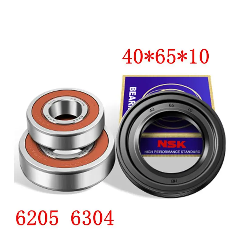 

For Hisense Rongshida drum washing machine Water seal（40*65*10）+bearings 2 PCs（6205 6304）Oil seal Sealing ring parts