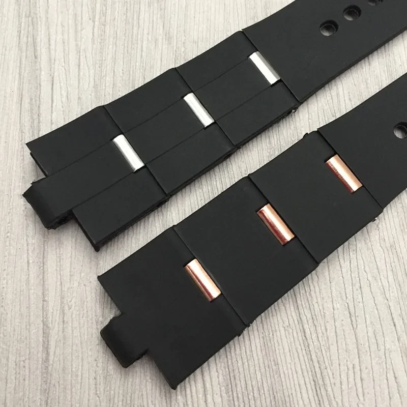Para pulseira de relógio de borracha Bulgari com interface convexa acessórios de relógio macios e confortáveis masculinos e femininos 22x8mm 24x8mm