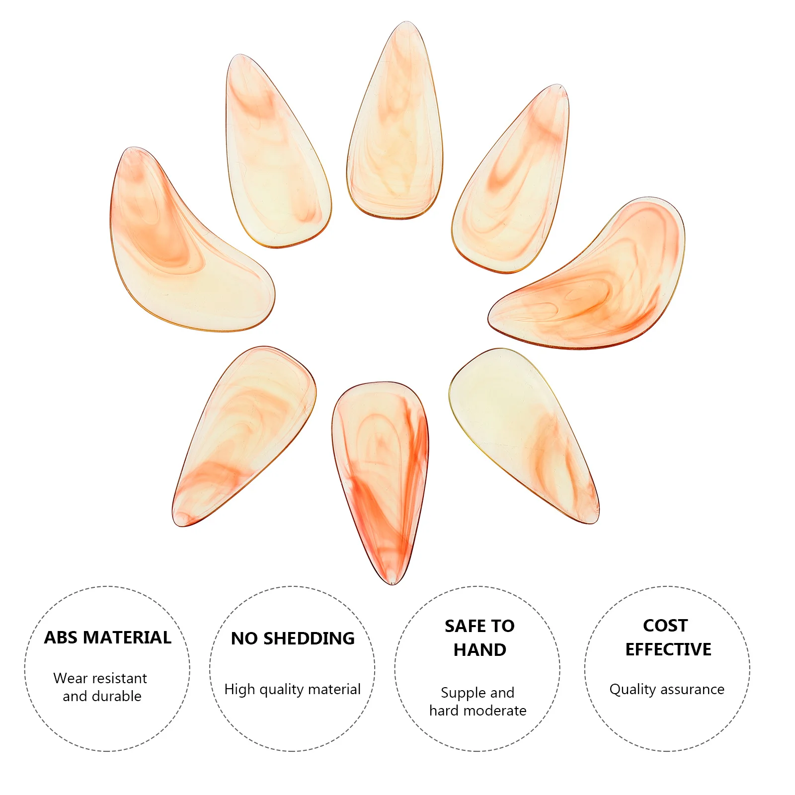 

8pcs Guzheng Nails Smooth Round Corners Comfortable Wear Abs Material Fine Workmanship Gift For Beginners Guzheng Finger Picks