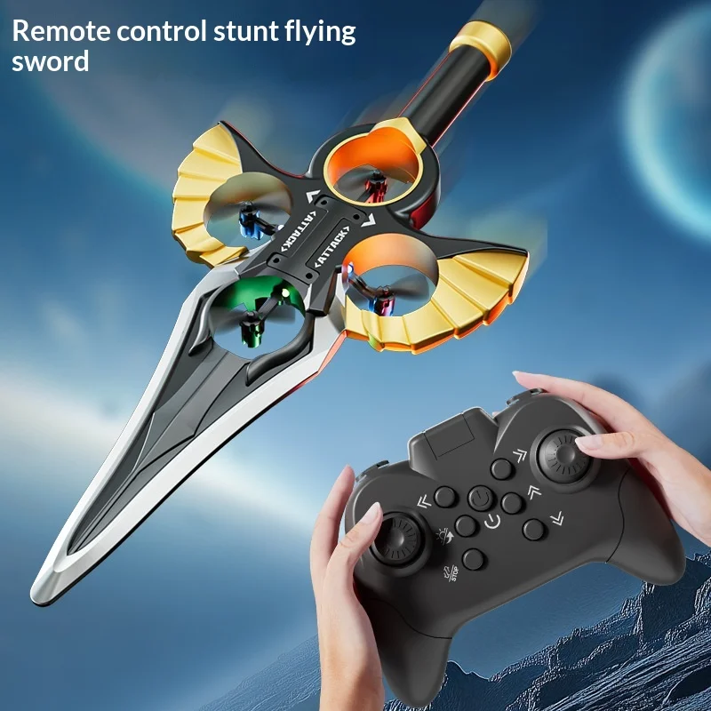 Attack Remote Control Flying Sword Drone Stunt Motion Sensing Infrared Control Aircraft Model Hobby Outdoor Toy Gift For Adult