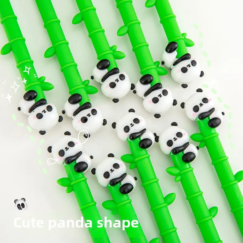 

5Pcs/Lot Kawaii Panda Bamboo Neutral Pen 0.5mm Black Writing Gel Pens Student Cute Creative Signature Pen School Stationery Gift