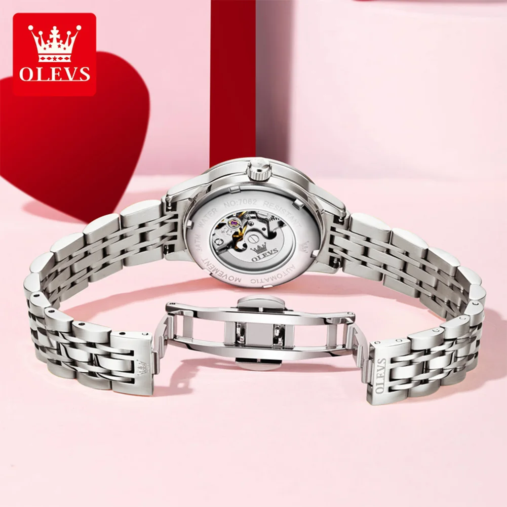 OLEVS Brand Mechanical Women's Watch Waterproof Women's Calendar Function Watch 7062