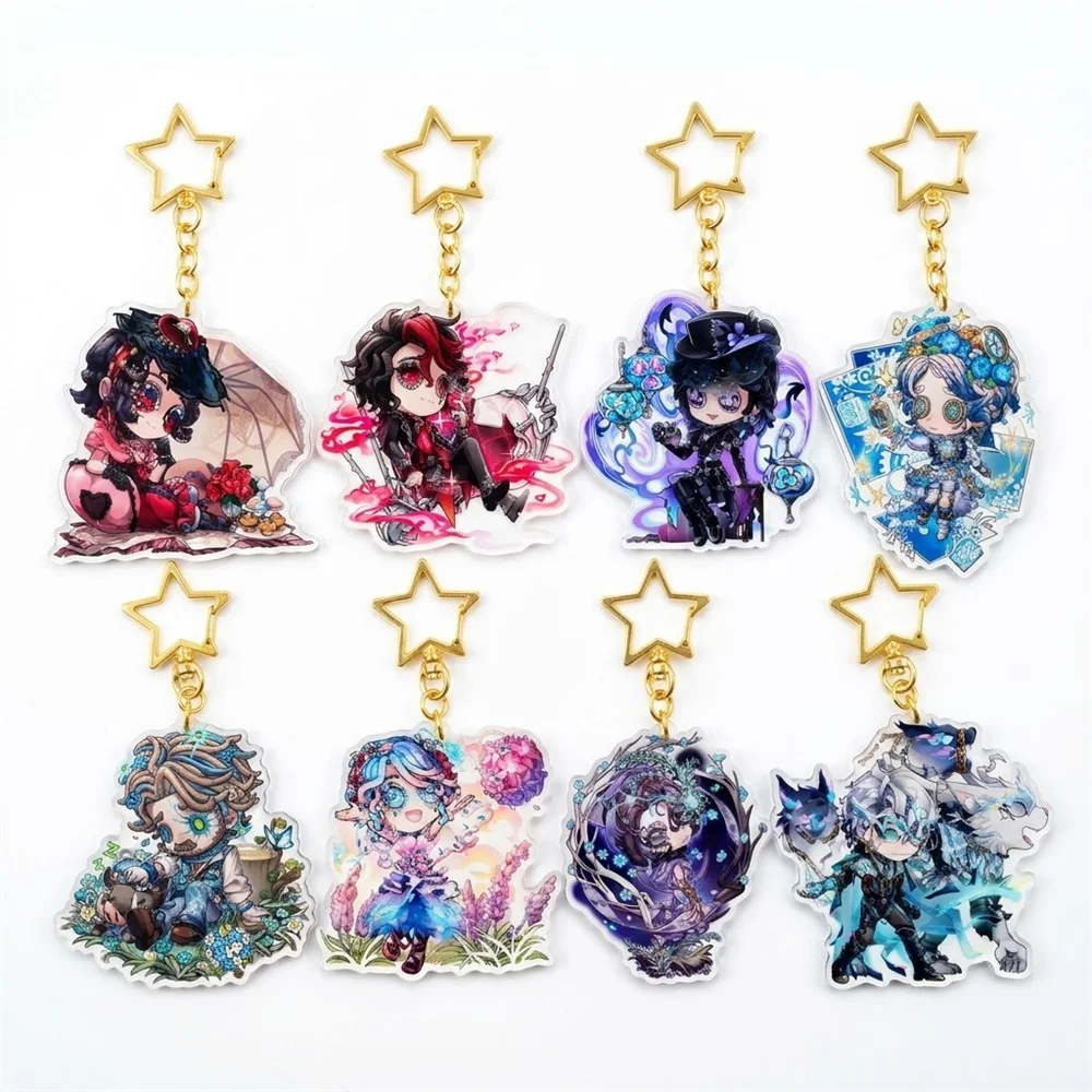 6cm Game Identity v Cute Acrylic Keychain Model Figure Cosplay Plate Holder Topper Birthday Fans Christmas Gift