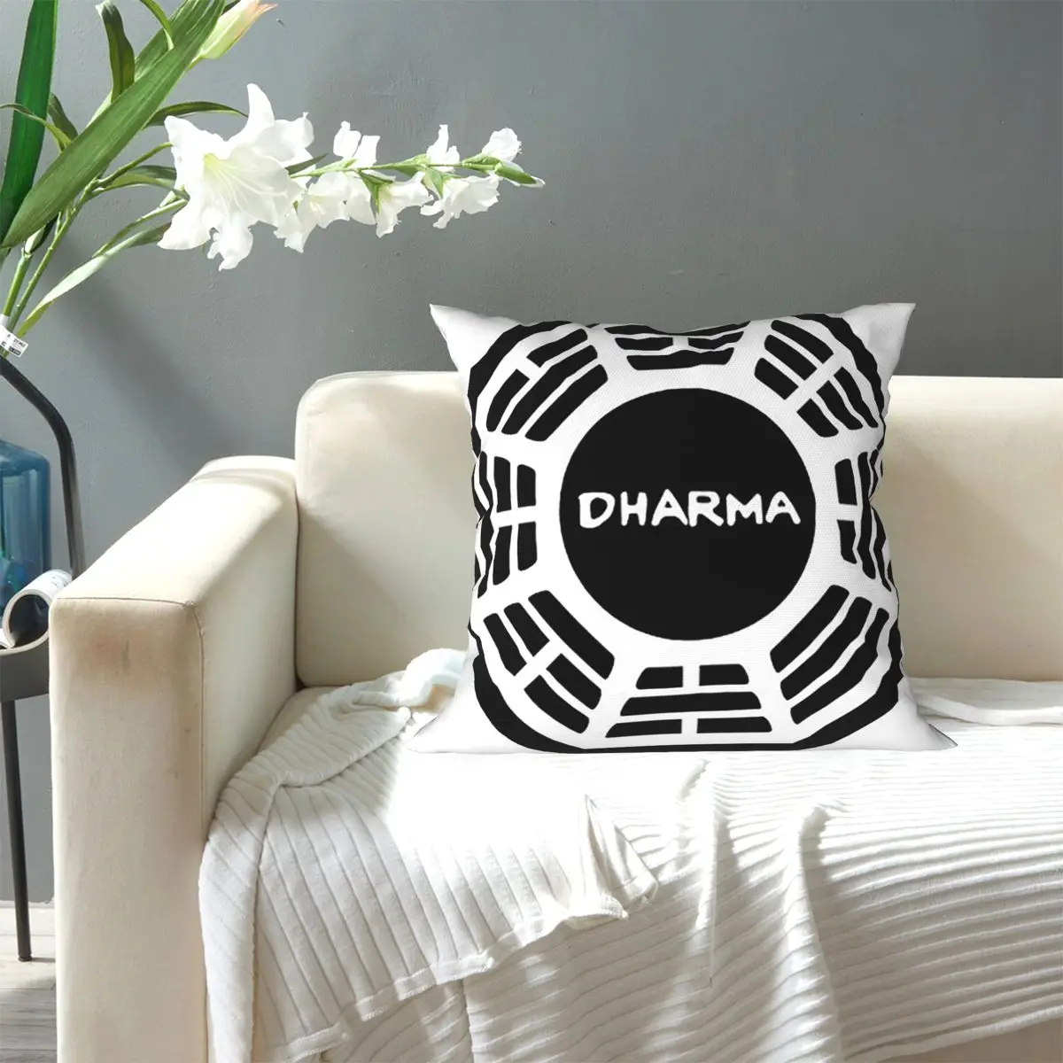 The Dharma Initiative Square Pillowcase Pillow Cover Cushion Decor Comfort Throw Pillow for Home Sofa