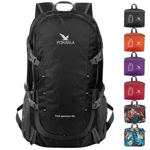 Mochila de viaje de 40L, impermeable, ligera, plegable, para exteriores, senderismo, Camping, mochila, bolsas traseras de escalada plegables para hombres y mujeres