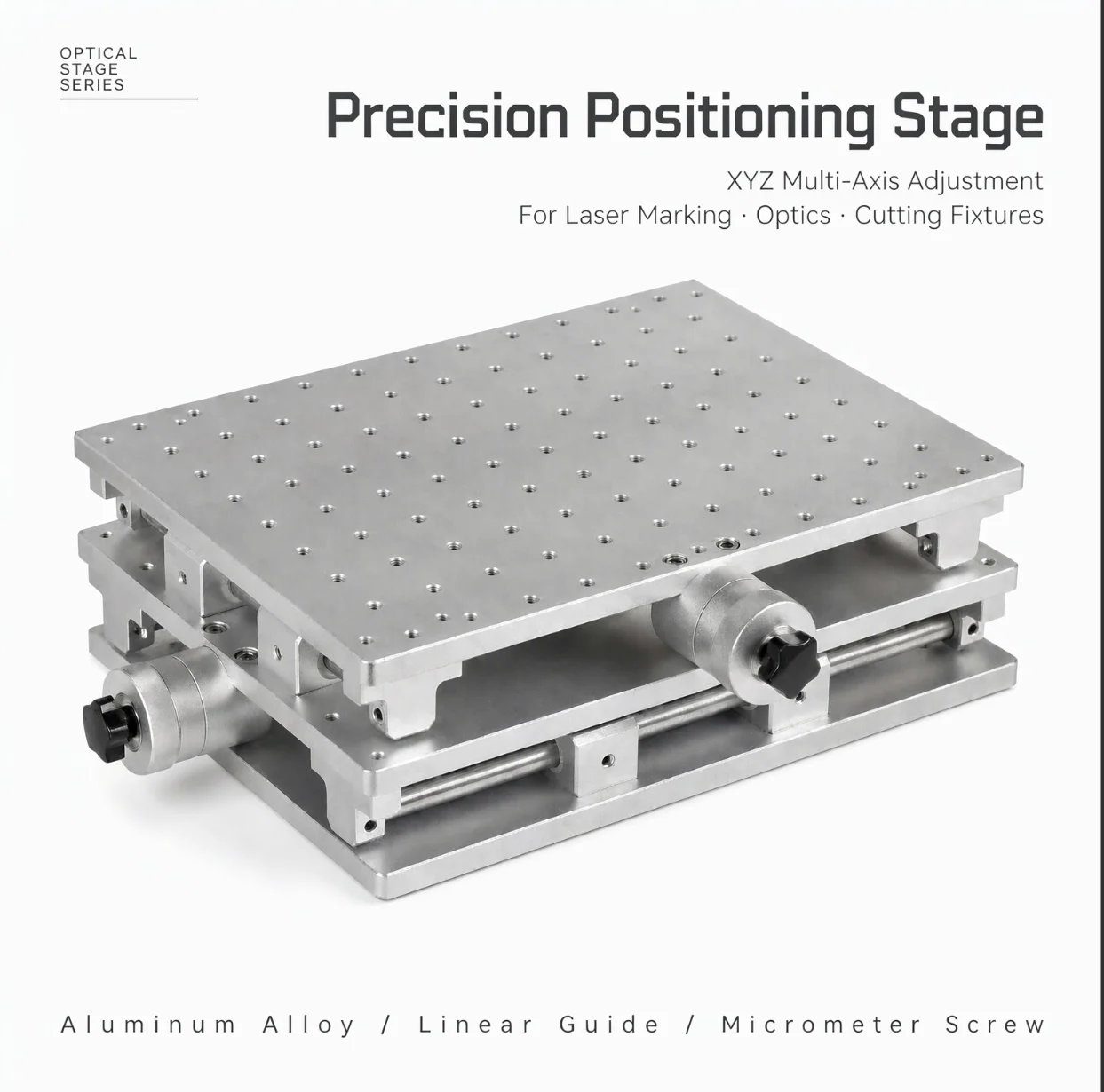 Manual Xyz 3-Axis Displacement Platform Fine-Tuning Sliding Worktable Assembling Precision Stage Linear Positioning Movement Gui