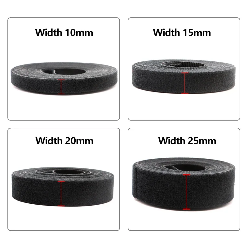 5M/Roll Cable Ties Reusable Adhesive Hook Loop Bundle Fastener Nylon Strap Organizer Self Clip Holder Management Straps Wire Tie