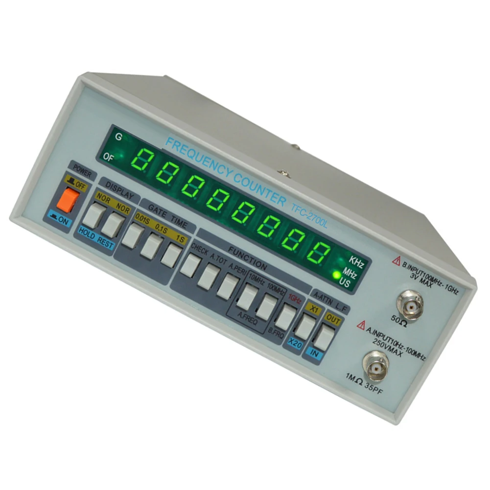 TFC2700L For Frequency Counter Meter 10Hz-2.7GHz With 8 Digit LED Display Dual Input Channel For Lab Field Signal Testing Instru