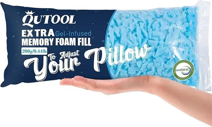 0.44lb Premium Shredded Memory Foam Filler for Bean Bags, Pillows, and Crafts - Blue