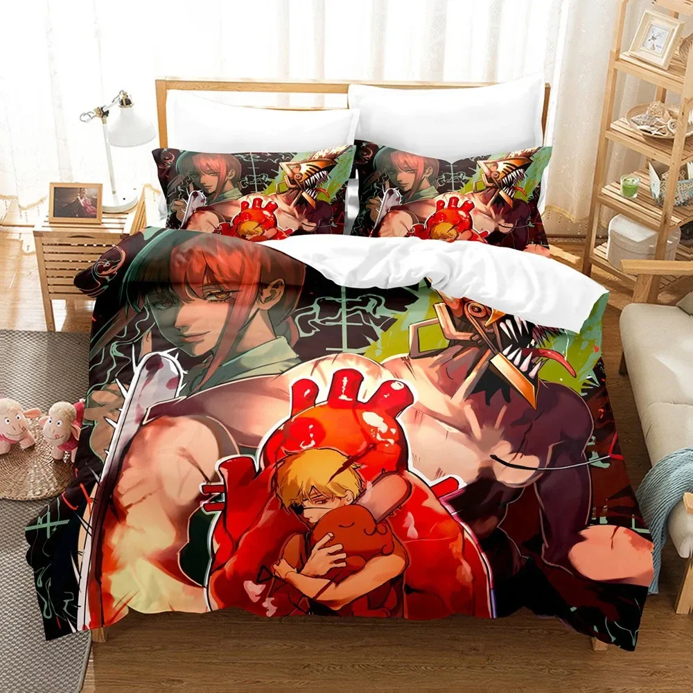 

Anime Chainsaw Man Mitaka Asa Bedding Set Boys Girls Twin Queen Size Duvet Cover Pillowcase Bed Kids Adult