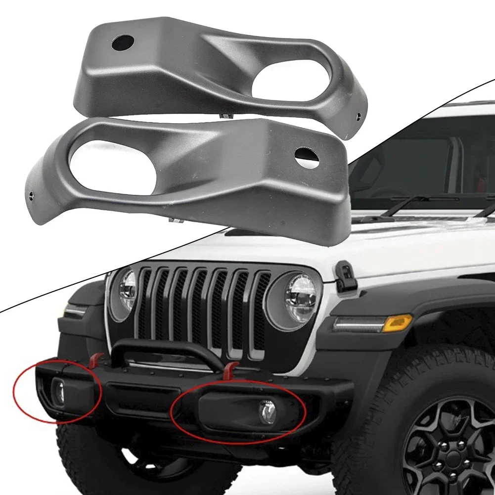 

1 Pair ABS Black LH & RH Front Bumper Fog Light Lamp Cover Fit For JEEP Wrangler JL 2018+ Fog Lamp Bezel