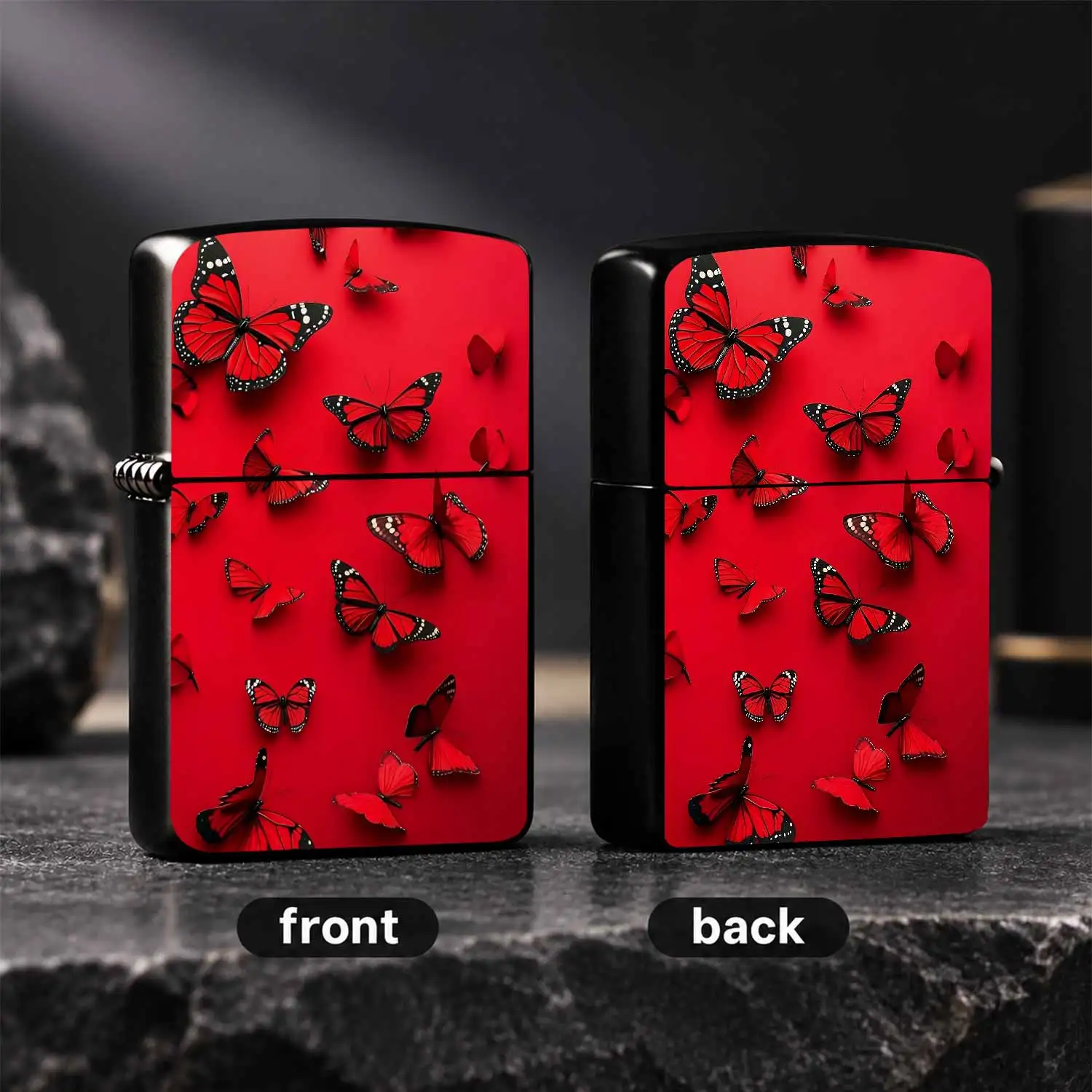 Exquisite Vibrant Redprinted Lighter, Delicate Vividpattern Decorative Accessory, Portable Practical Ignition Tool For Daily Outdoor Travel Home Use, Ideal Thoughtful Gift For Family Friends And Partners In Various Occa A Humorous And Inter