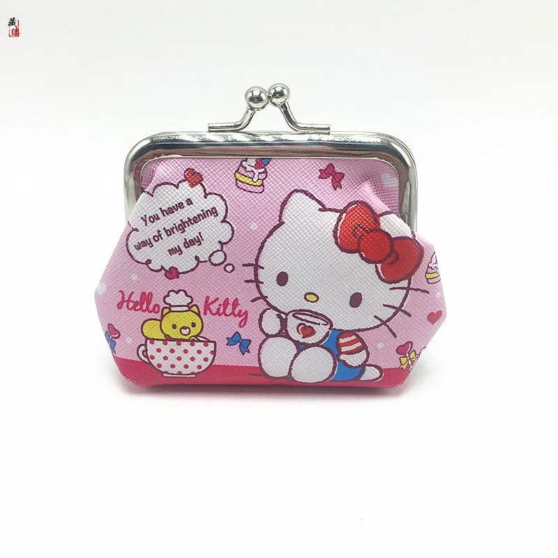 Hello Kitty Kawaii Sanrios Anime New Cartoon Coin Purse Children\'s Creative Short Wallet Print Mini Coin Bag Small Holiday Gifts