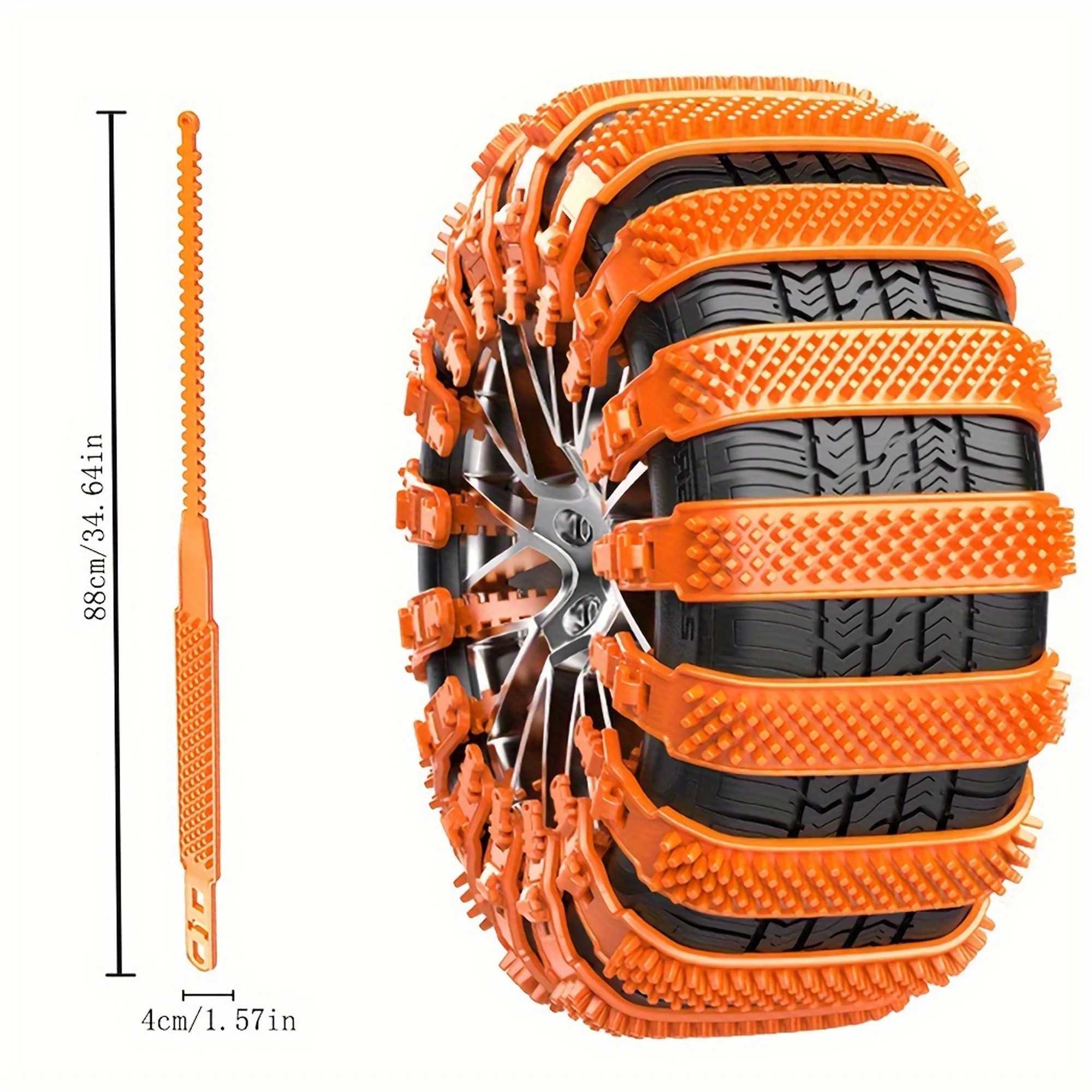 8-Pack Universal Traction Tire Chain, Heavy-Duty Rubber Anti-Skid Chain, Anti-Skid Leash for Emergency Situations and Off-Road Adventure in Winter, Car, Suv and Motorcycle Winter Tire Accessories Anti-Skid Chain, Suitable for Various Models