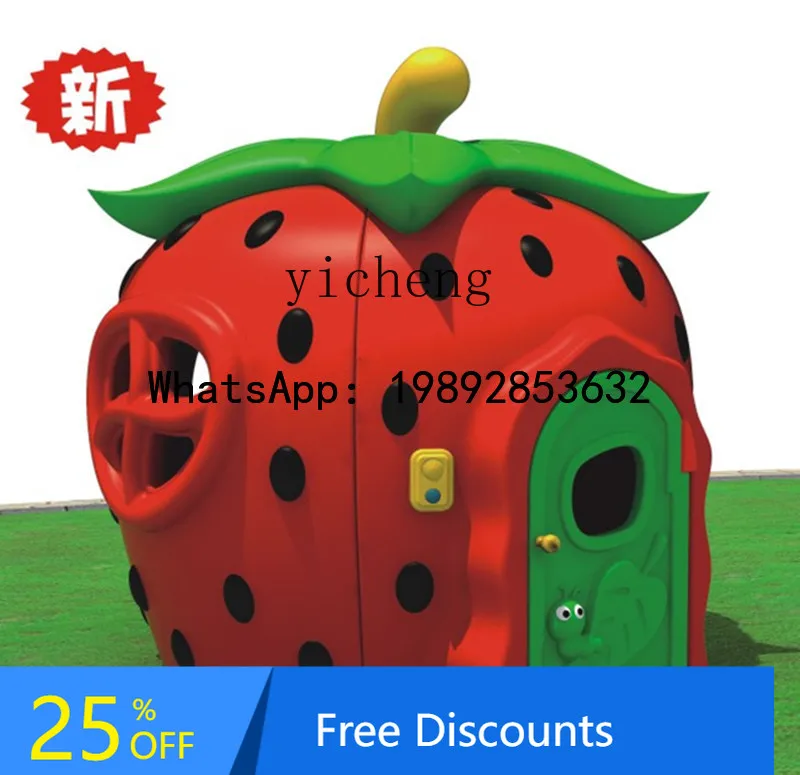 WJ البلاستيك الفراولة المشاغب القلعة منزل الأطفال خيمة رياض الأطفال في الهواء الطلق لعبة البيت