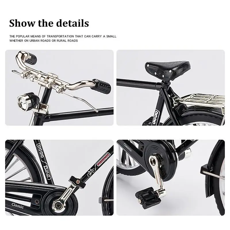 DIY Bicycle Model Kit Realistic Bike Model With Inflator Retro Classic Bike Model Ornaments For Hand Assembly DIY Supplies For