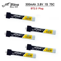 5PCS TATTU 1S 300mAh 3.8V 75C HV 4.35V Lipo Battey With BT2.0 Plug For BETAFPV Ceuts FPV Kit Racing Drone FPV BT2.0 Connector