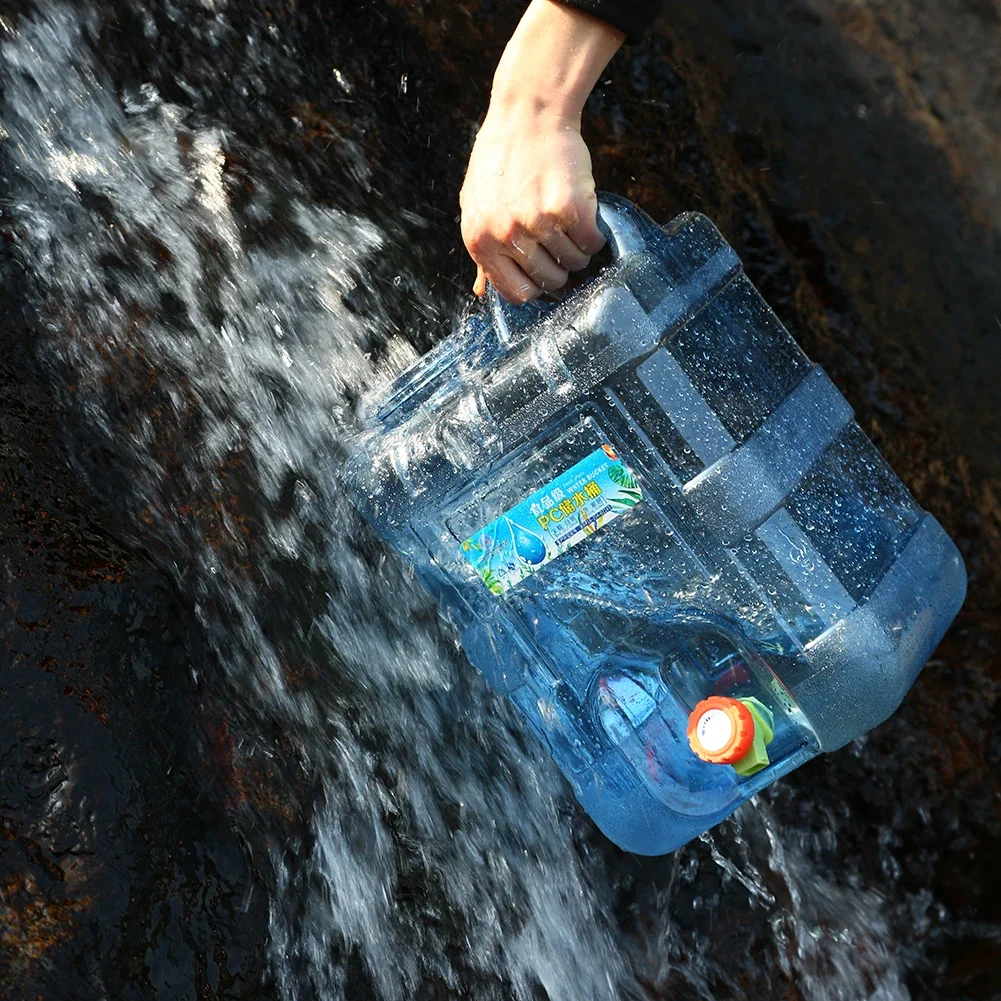 5.5/7.5/10/12/15L دلو للماء في الهواء الطلق مع حنفية مانعة للتسرب خزان المياه التخييم المشي لمسافات طويلة حاوية المياه مع صنبور للانفصال #4