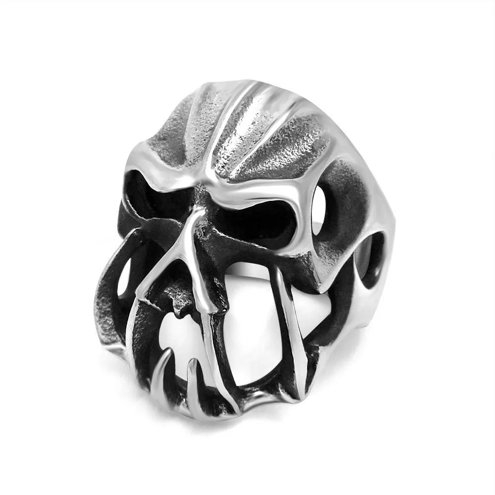 NEW Skull Titanium Steel Ring EDC Portable Rings Punk Accessories Gift For Men Outdoor Self defense tools