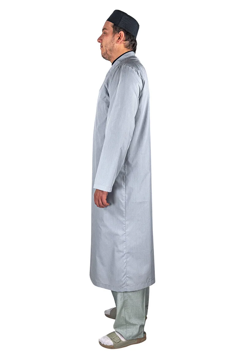 IQRAH Flat Desensiz Cotton Prayer Robe Gray