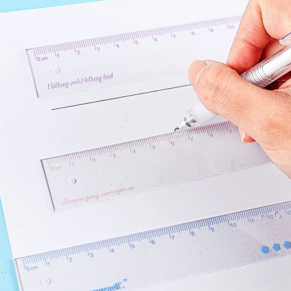 8PCS Portable Plastic Ruler Compasses Set Eraser Transparent Protractor Straight Ruler Square Measuring Ruler Students