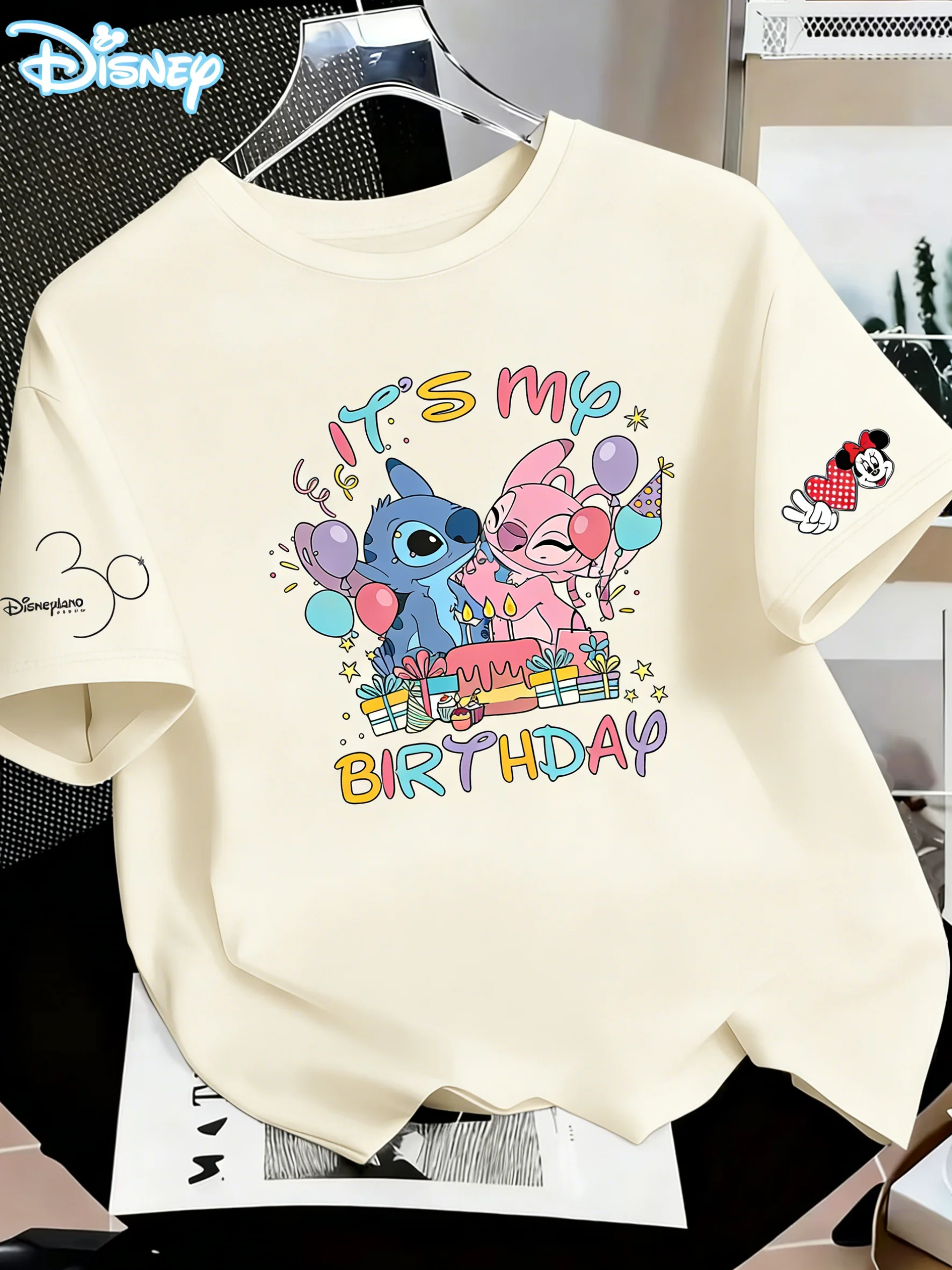 

Футболка оверсайз с принтом Disney Stitch для родителей и детей, женская, хлопковая, модная, простая, стильная, уличная, повседневная, милый подарок