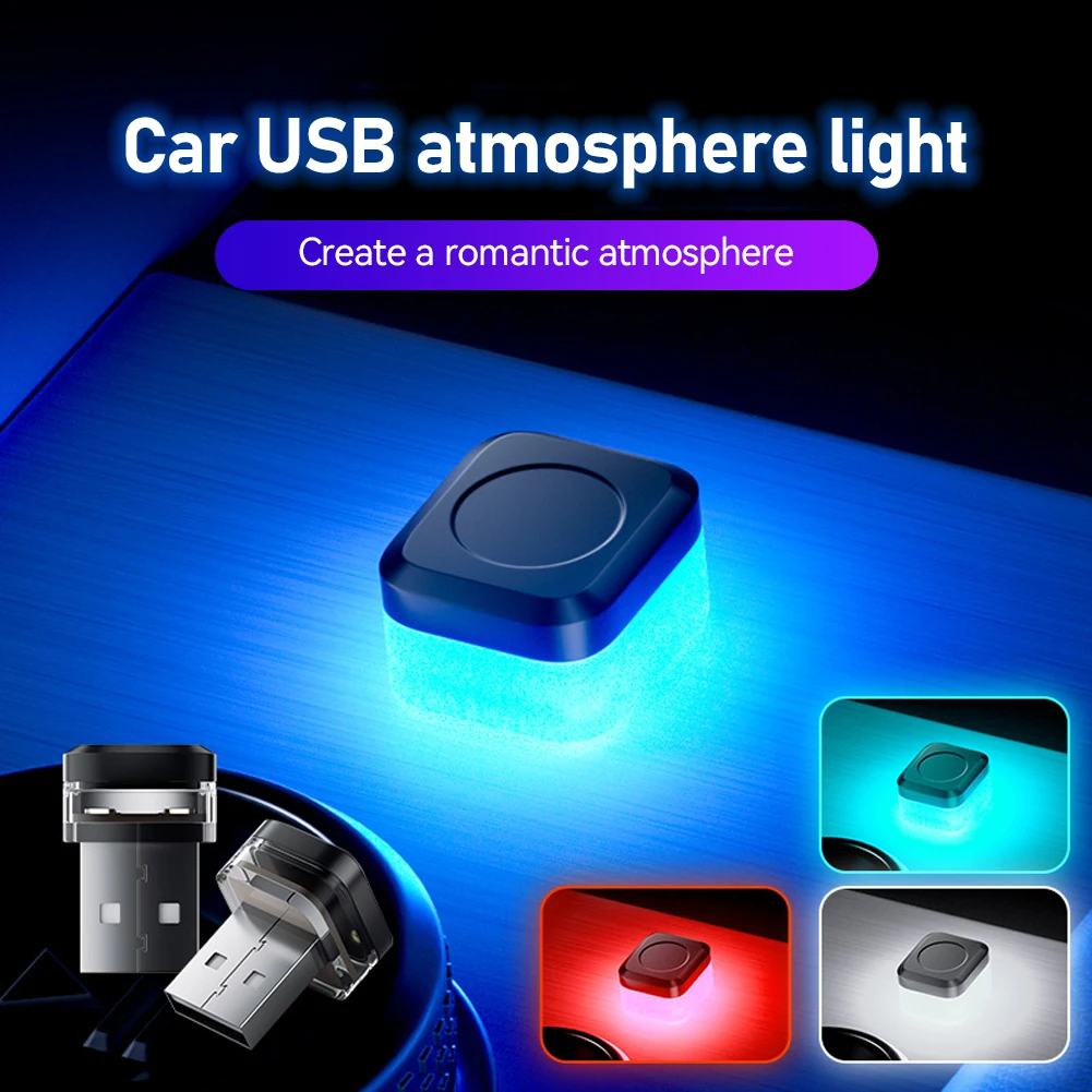

USB светодиодный автомобильный светильник, автомобильный интерьерный атмосферный свет, сигнальные лампы, авто красочная декоративная лампа, лампа для чтения, автомобильные аксессуары 5 В 1 А