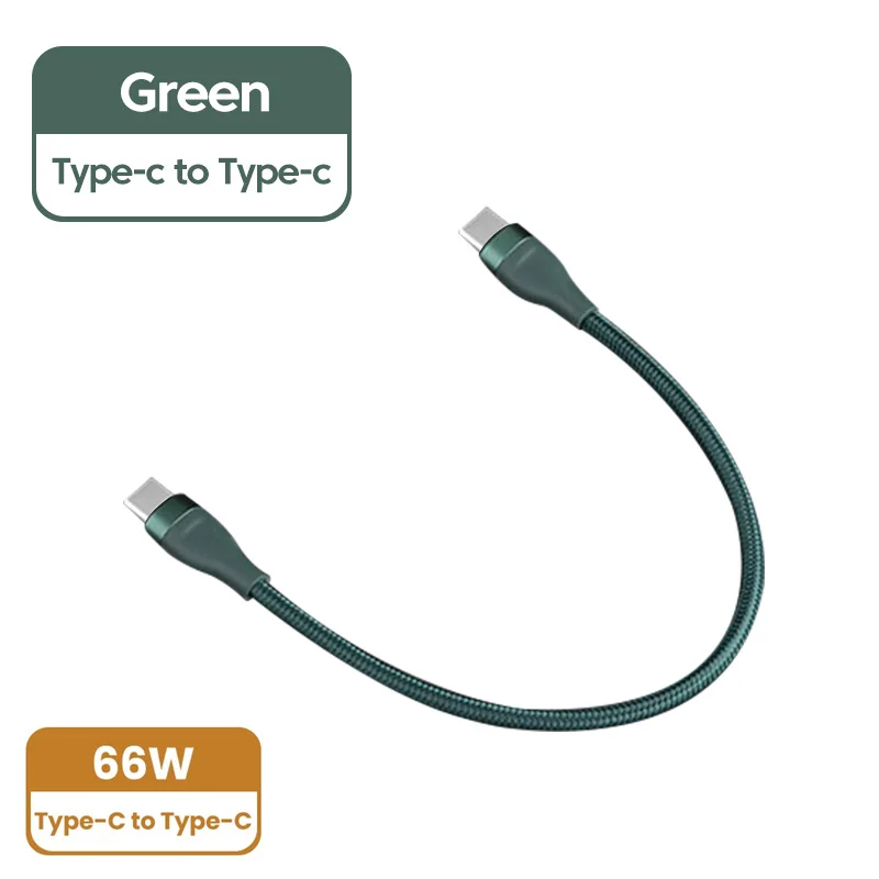 0.25M PD 66W Type C Cable USB C Fast Charging Data Cord Wire USB-C to Type-C Short Portable For Power Bank Mobilephone Charge