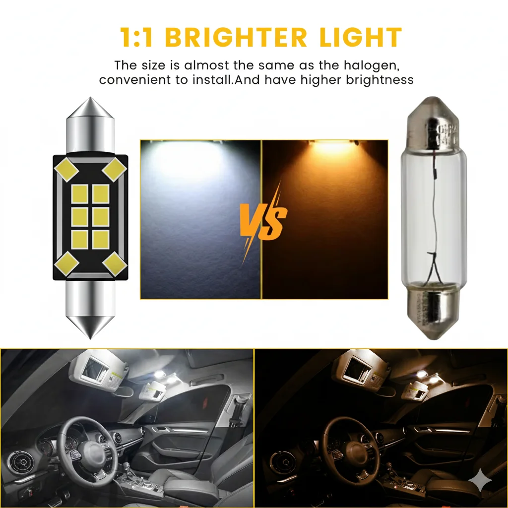 For FIAT Bravo 500 500L 500X 500C  500E TIPO Panda 182 198 169 312 319 356 Car Interior LED Lights Auto Accessories view 5