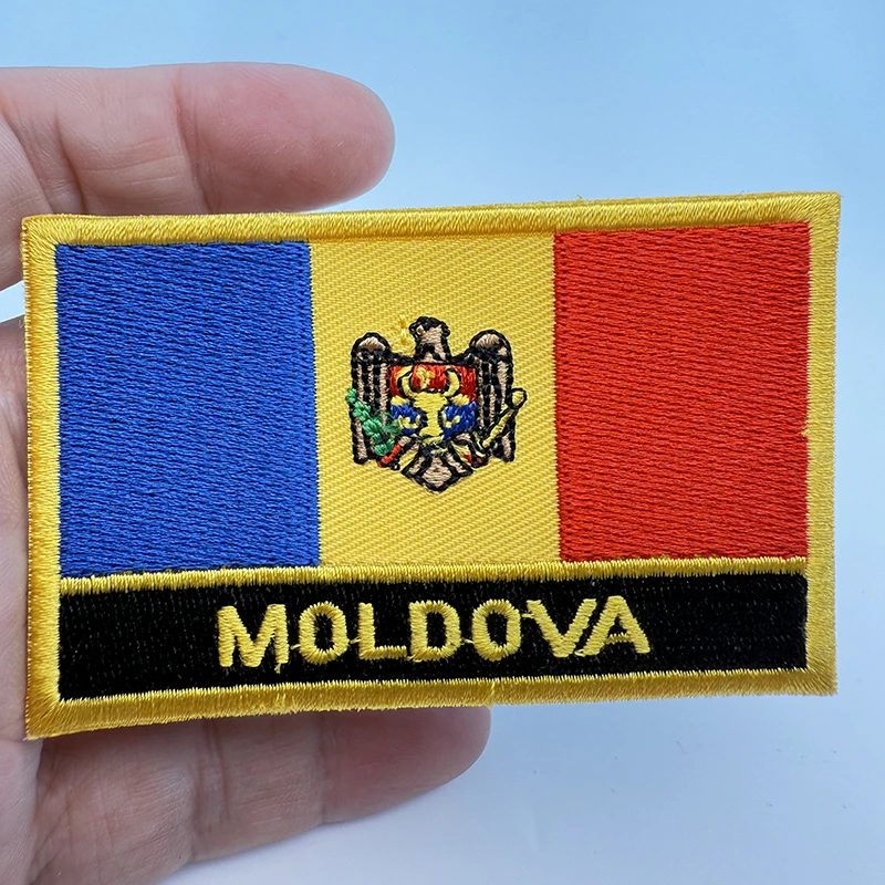 Iron On Patch - 8*5cm Moldavië rechthoekige vorm strijkpatch met