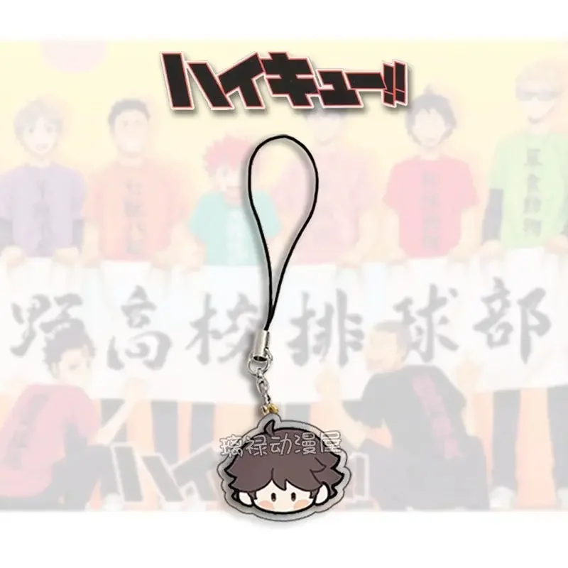 Haikyuu Mobile Phone Lanyard Hinata Shoyo Kenma Kozume Acrylic Pendant Straps Hanging Cute Rope Bag Ornament Accessories Gift